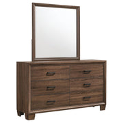 Coaster Fine Furniture Brandon - 6-Drawer Dresser With Mirror - Warm Brown | Meri Furniture