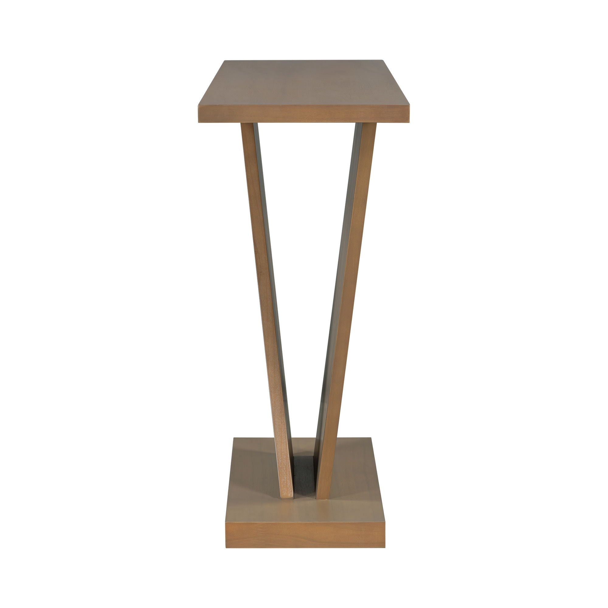 Console Table With V Shape Base, Sculptural Entryway Accent