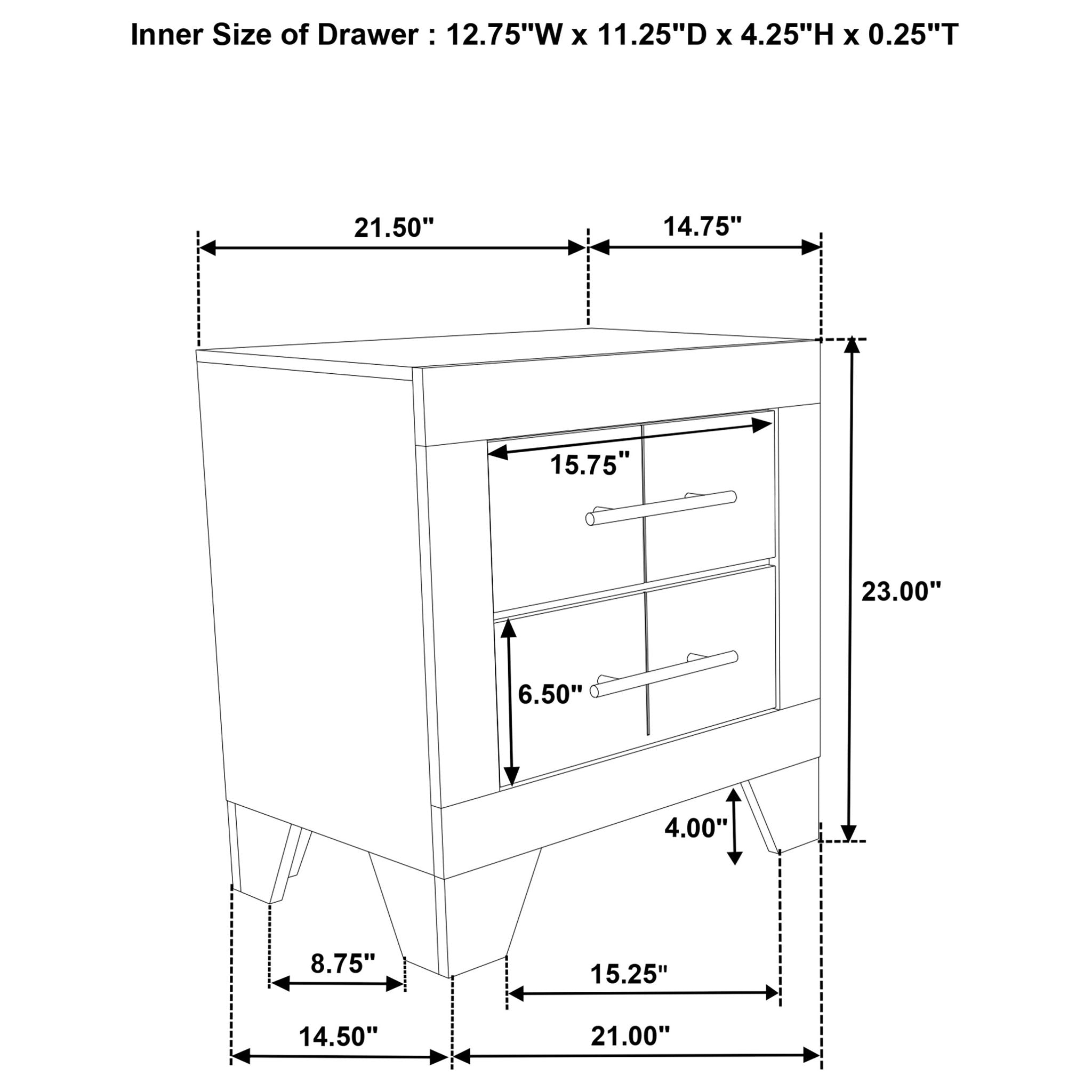 Strout - 4 Piece Queen Bedroom Set With Upholstered Headboard - Rustic