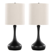 Genie - Contemporary Table Lamp (Set of 2) - Matte Black / Oatmeal