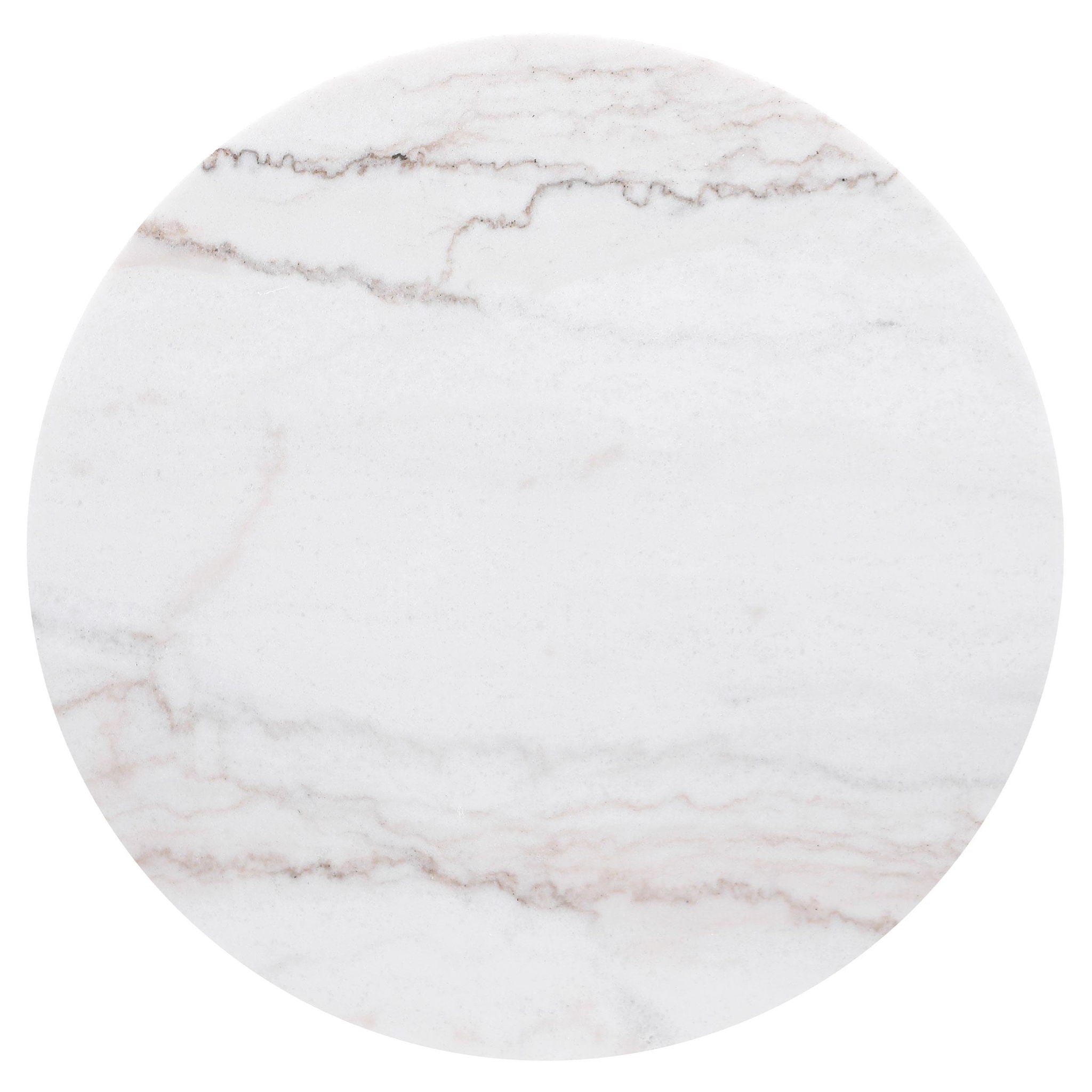 Jason Round White Marble Top Side End Table Charcoal