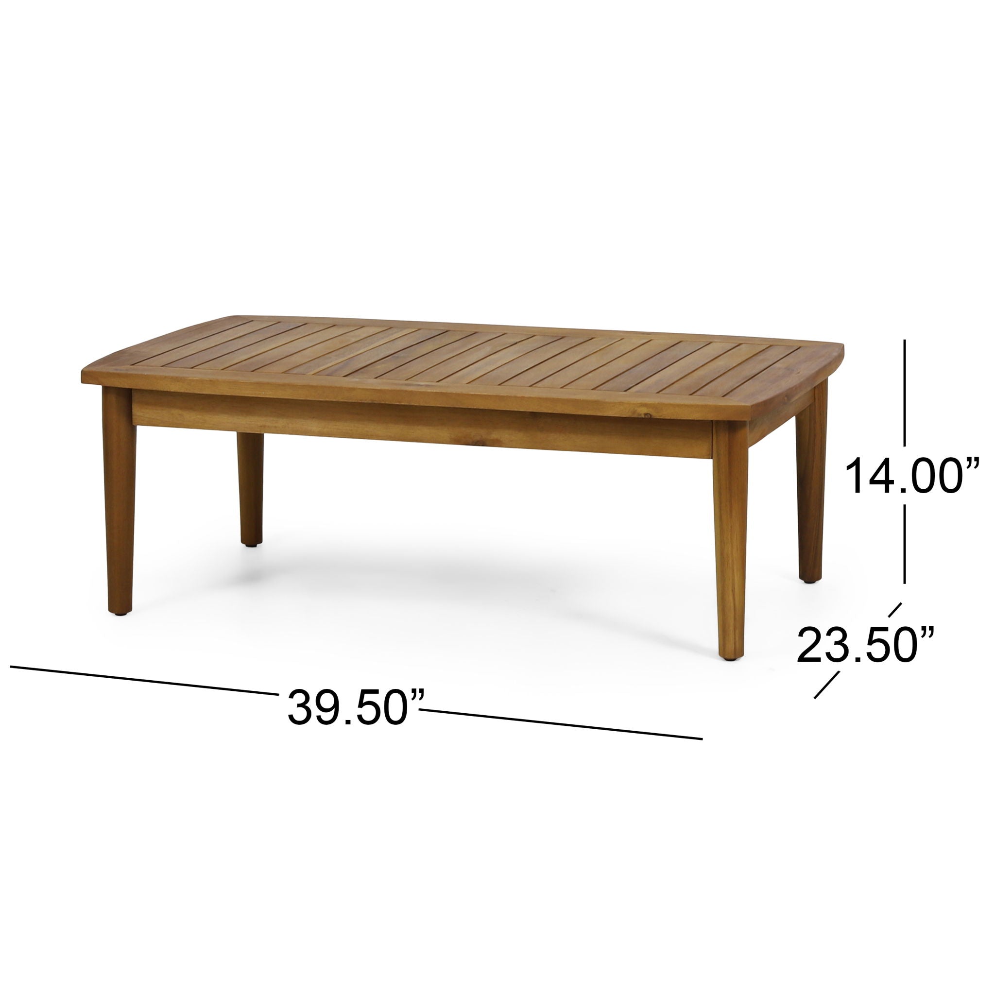 Outdoor Acacia Wood Loveseat Set With Coffee Table