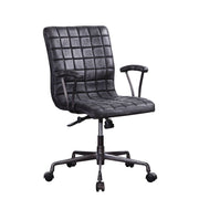 ACME Barack - Executive Office Chair - Vintage Black Top Grain Leather & Aluminum | Meri Furniture