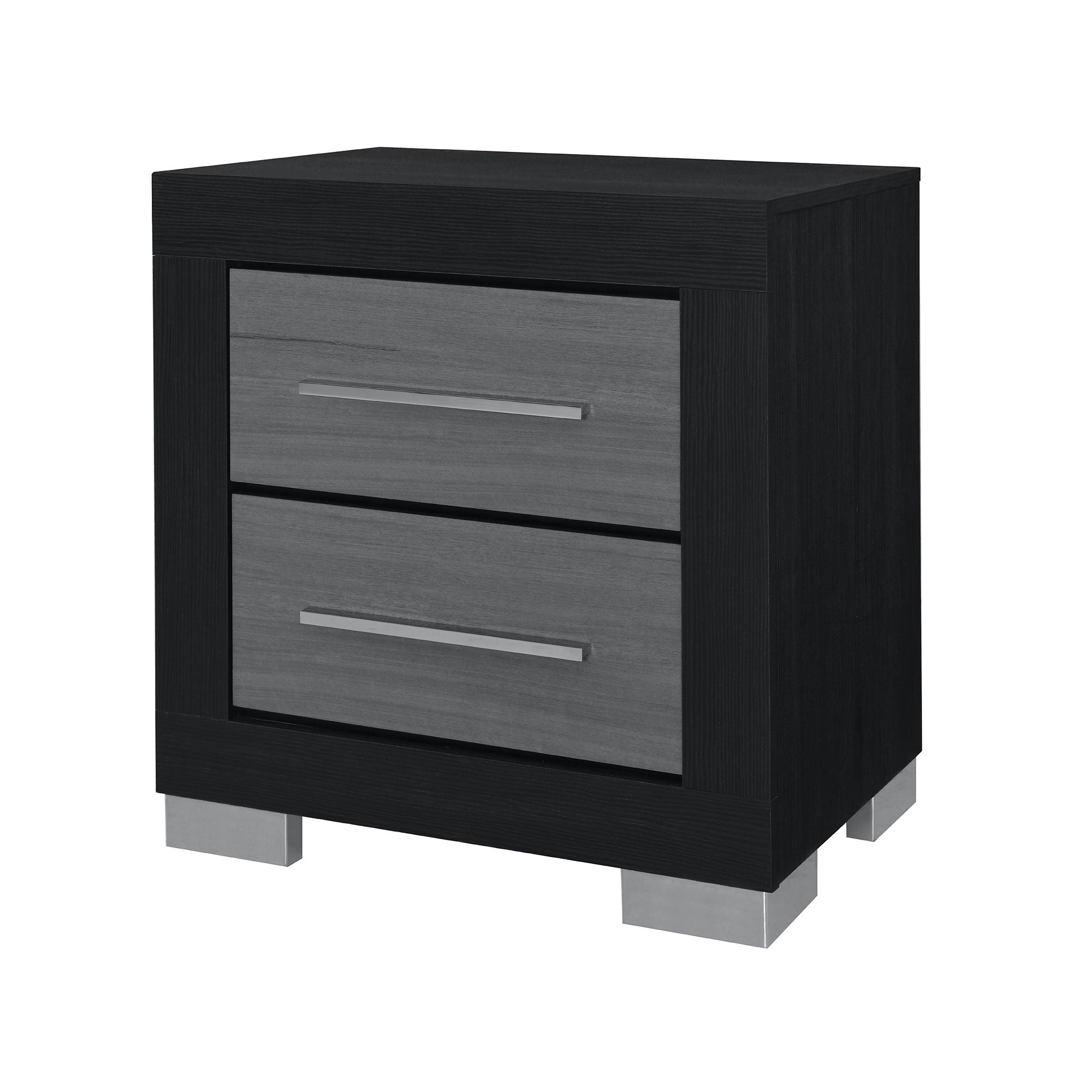 Elsa - 2 Toned Nightstand With Bar Handle And Spacious Drawers
