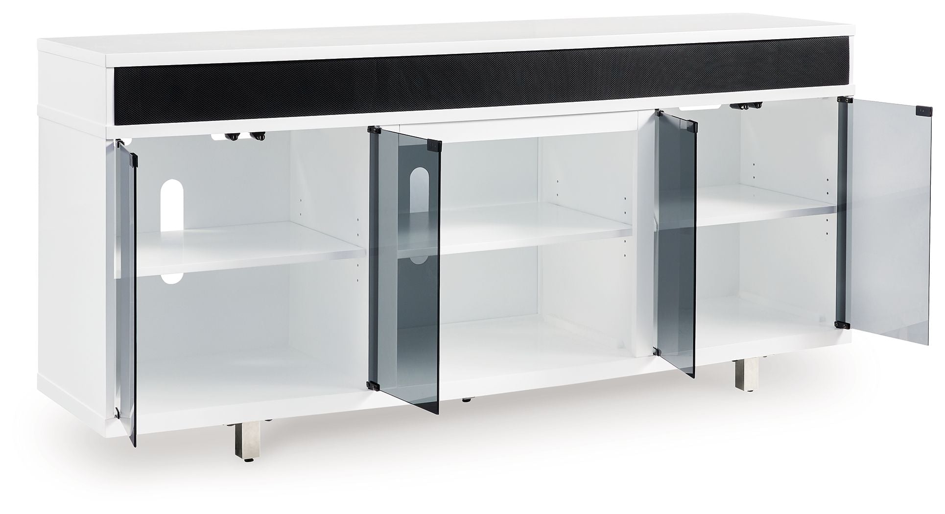 Signature Design by Ashley® Gardoni - White / Black - XL TV Stand With Fireplace Option | Meri Furniture
