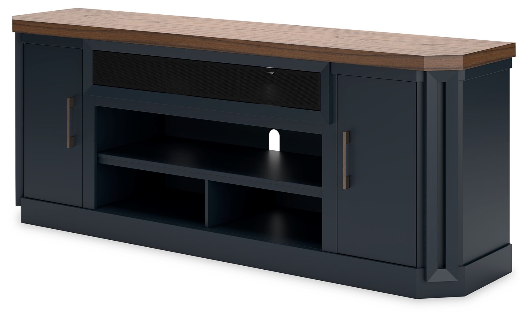 Signature Design by Ashley® Landocken - Brown / Blue - XL TV Stand W/Fireplace Option | Meri Furniture