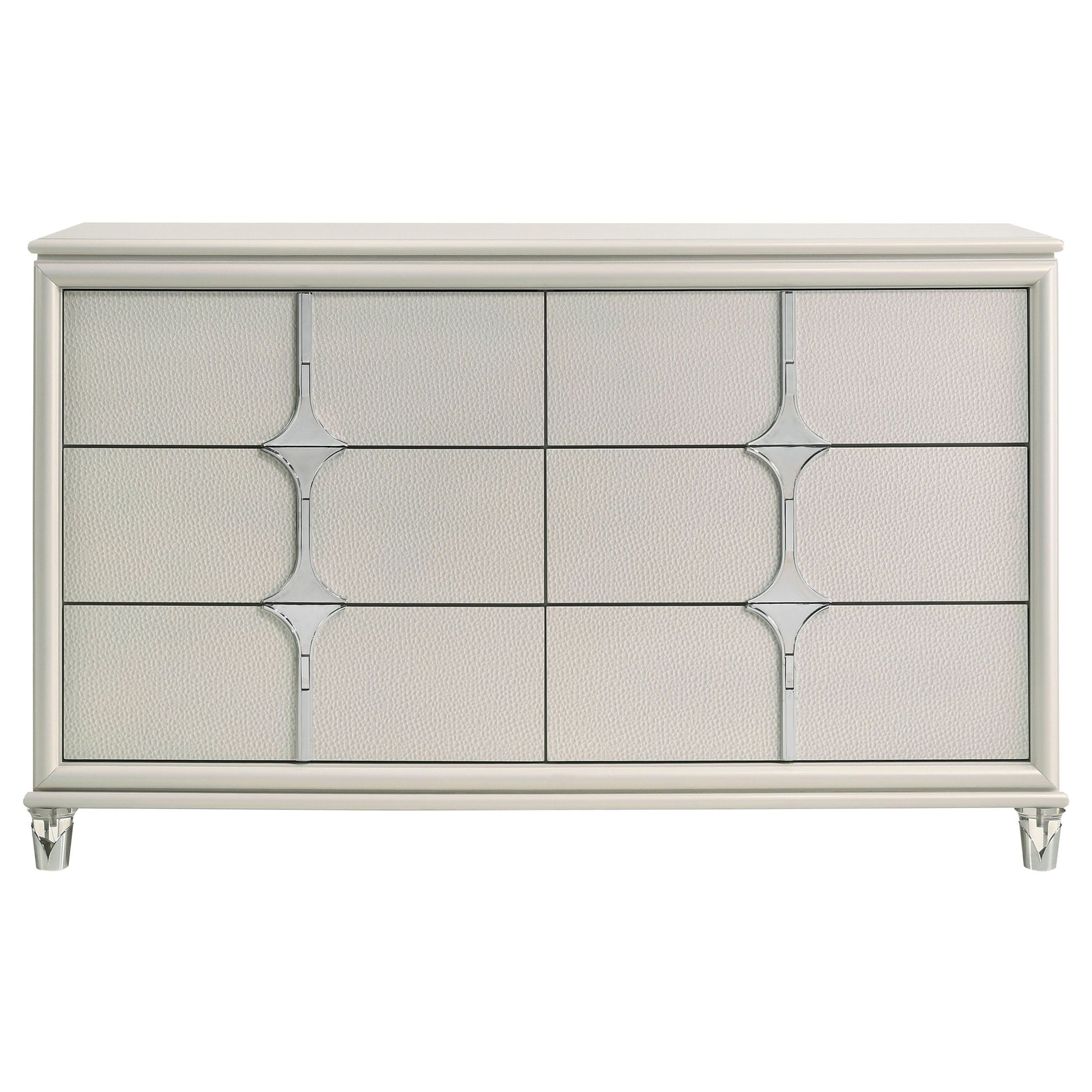 Coaster Fine Furniture Olivia - 6-Drawer Dresser Cabinet - Pearl White | Meri Furniture