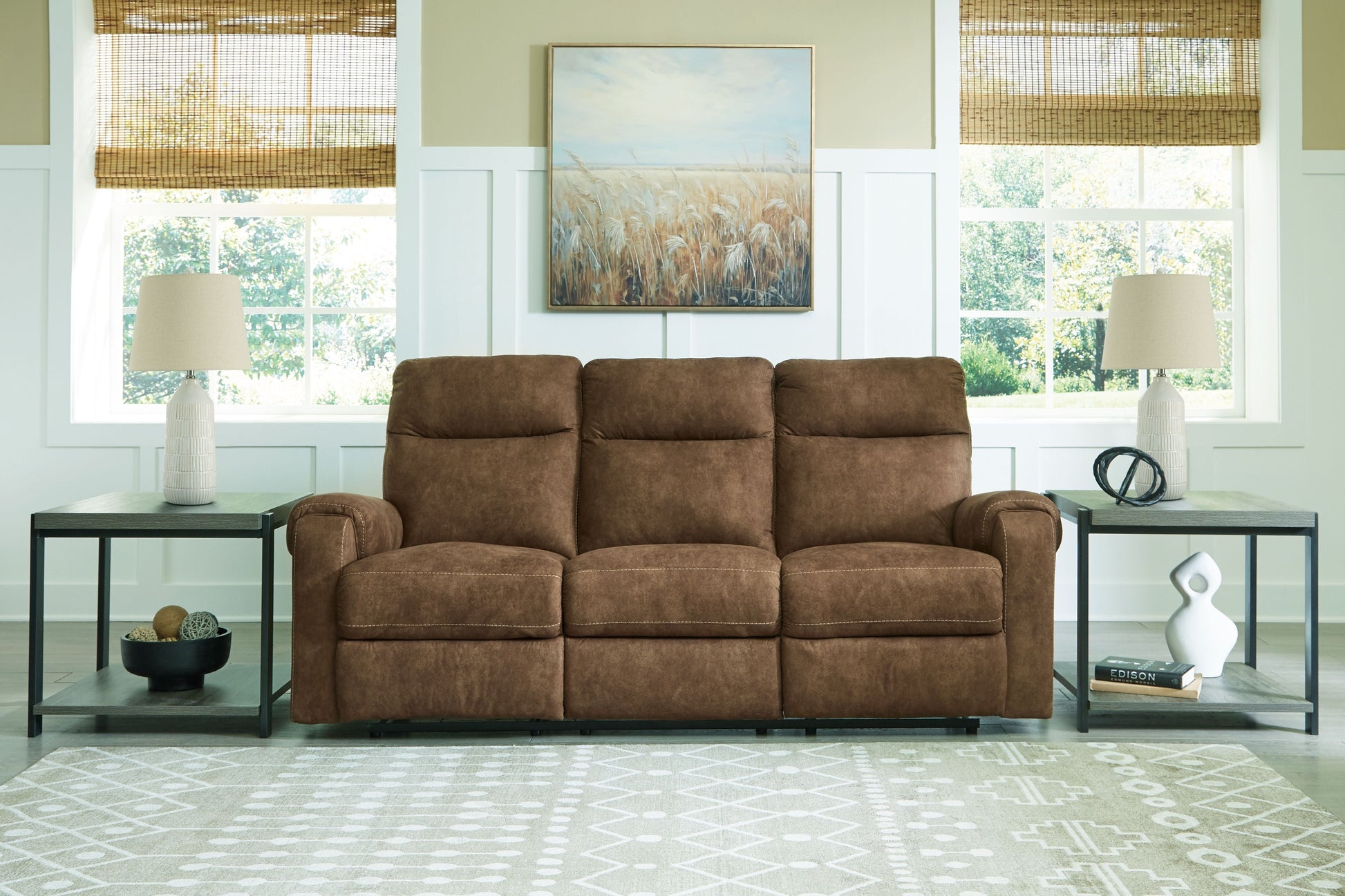 Signature Design by Ashley® Edenwold - Brindle - Reclining Sofa | Meri Furniture
