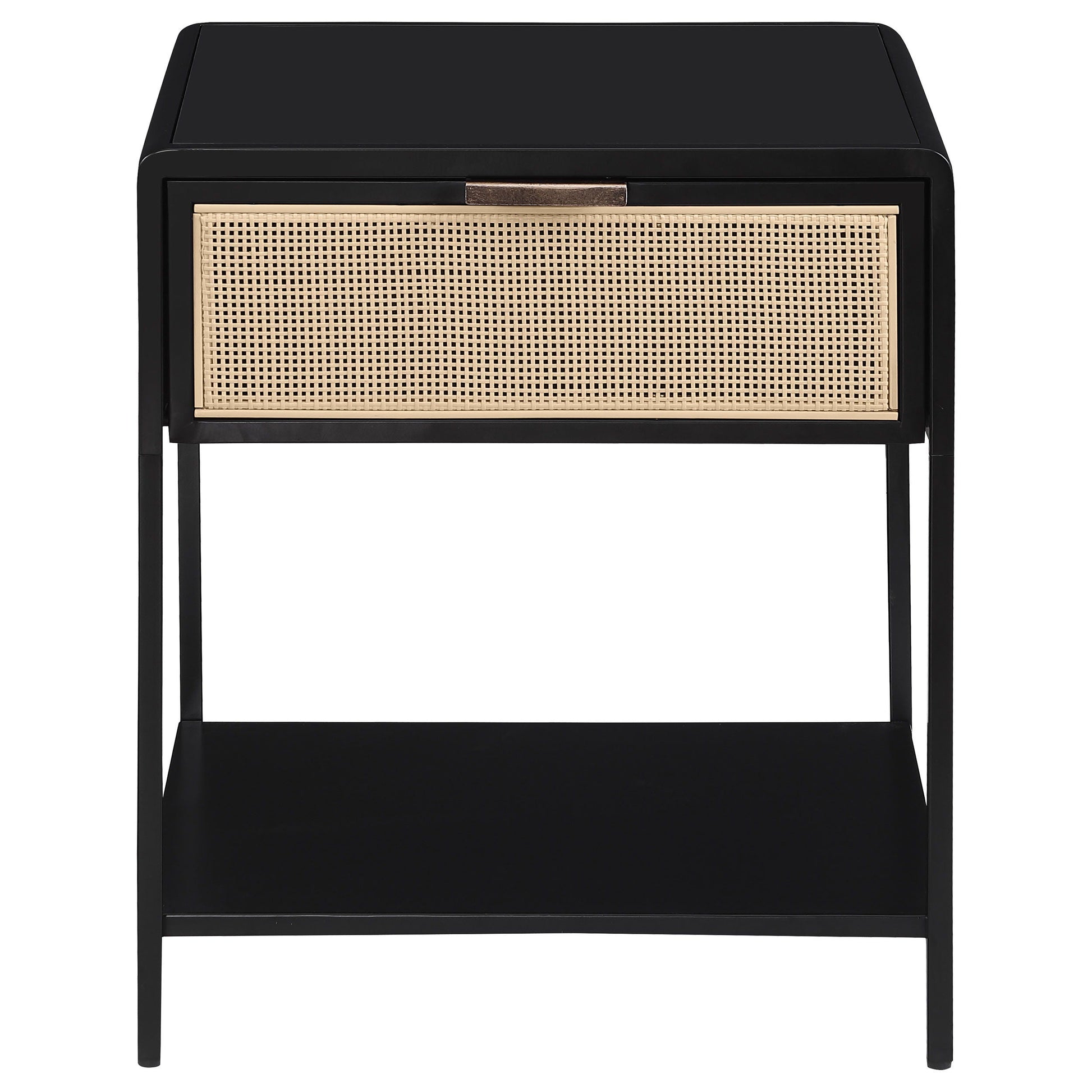 Coaster Fine Furniture Amherst - 1-Drawer Radio Weave Rattan Metal Side Table | Meri Furniture