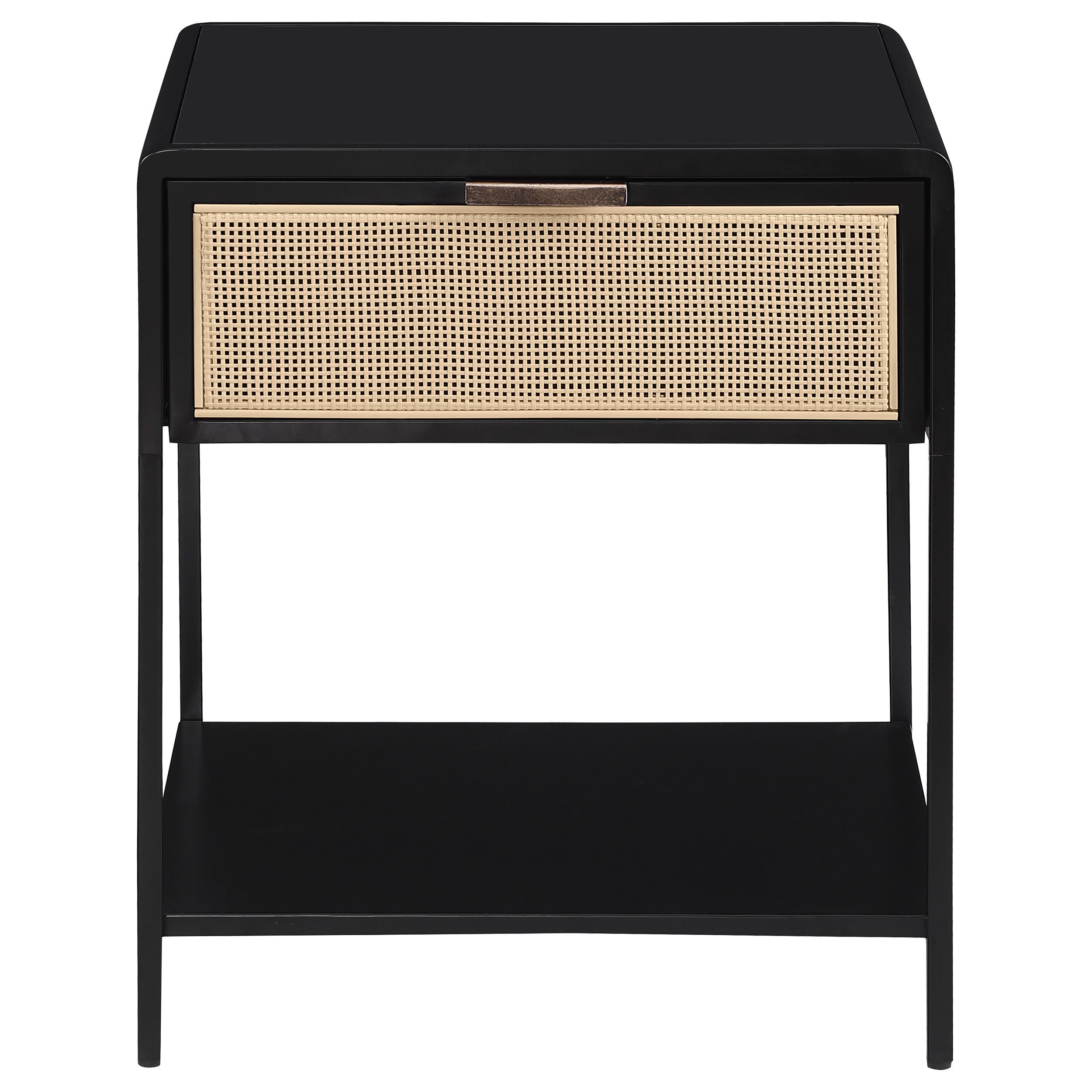 Coaster Fine Furniture Amherst - 1-Drawer Radio Weave Rattan Metal Side Table | Meri Furniture