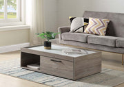 ACME Walden - Coffee Table - Faux Marble Top & Gray Oak Finish | Meri Furniture