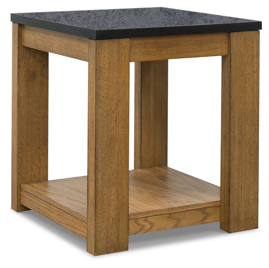 Signature Design by Ashley® Quentina - Light Brown / Black - Rectangular End Table | Meri Furniture