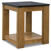 Signature Design by Ashley® Quentina - Light Brown / Black - Rectangular End Table | Meri Furniture