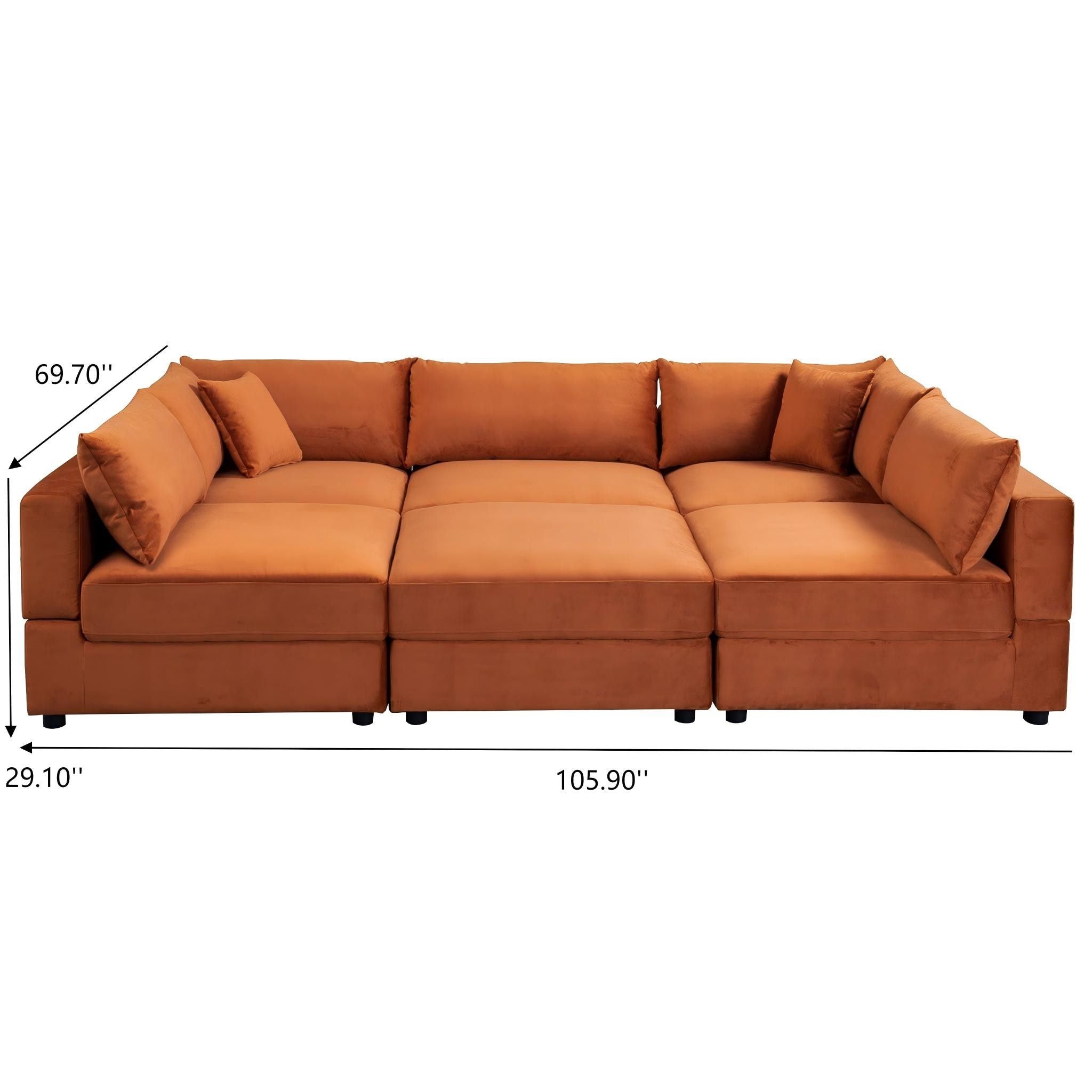 Uptown - Modular Sofa - Burnt Orange