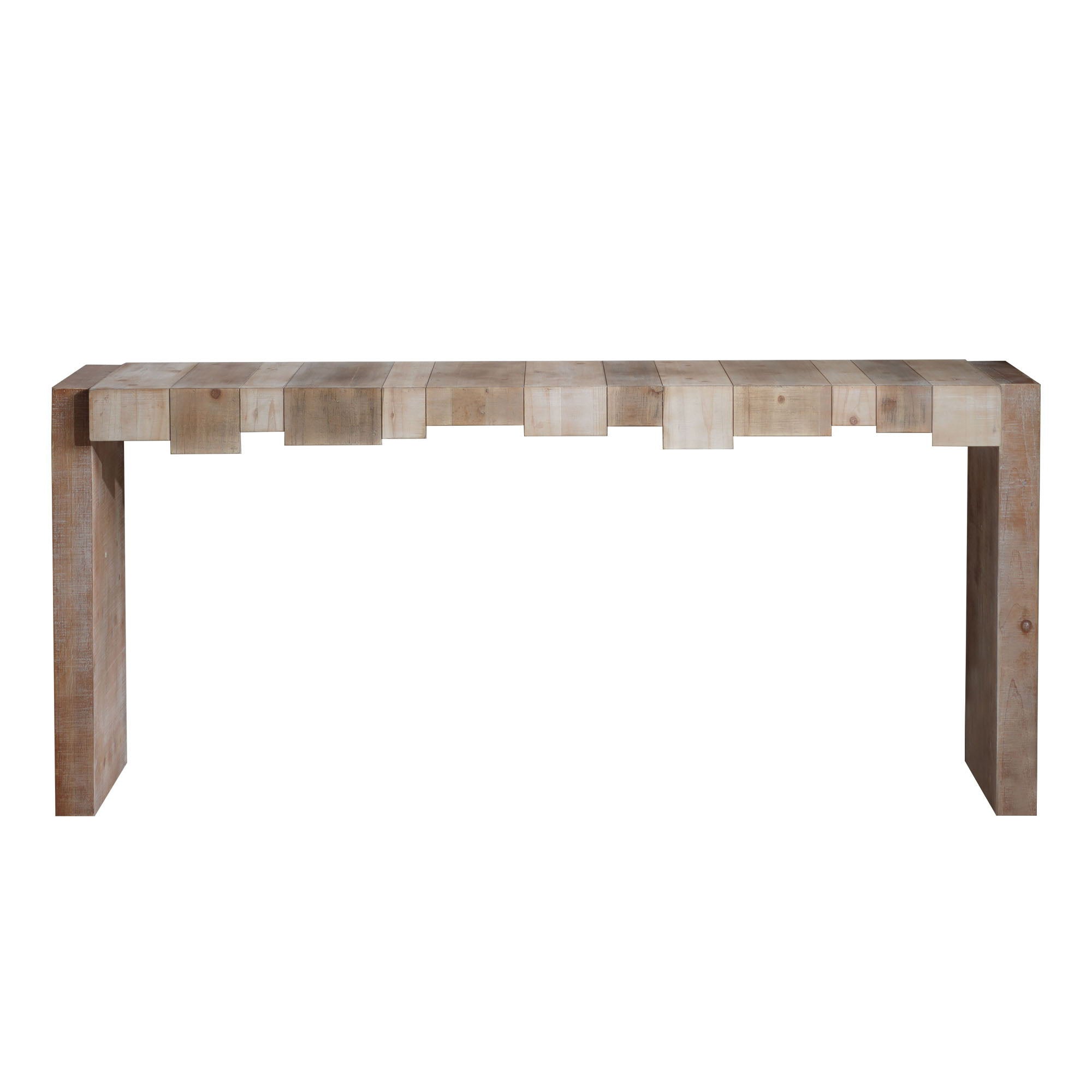Modern Rustic Table With Sculpted Block Design