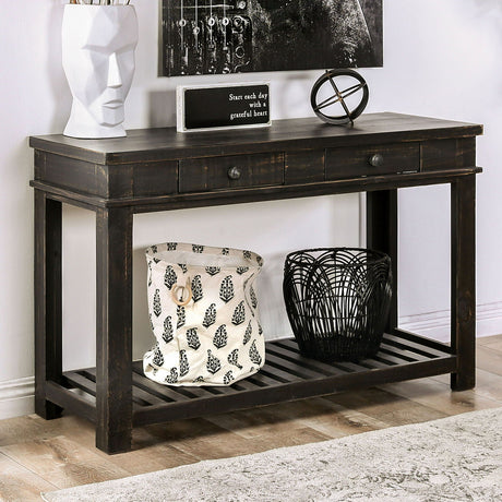 Furniture of America Mcallen - Sofa Table - Rustic Black | Meri Furniture