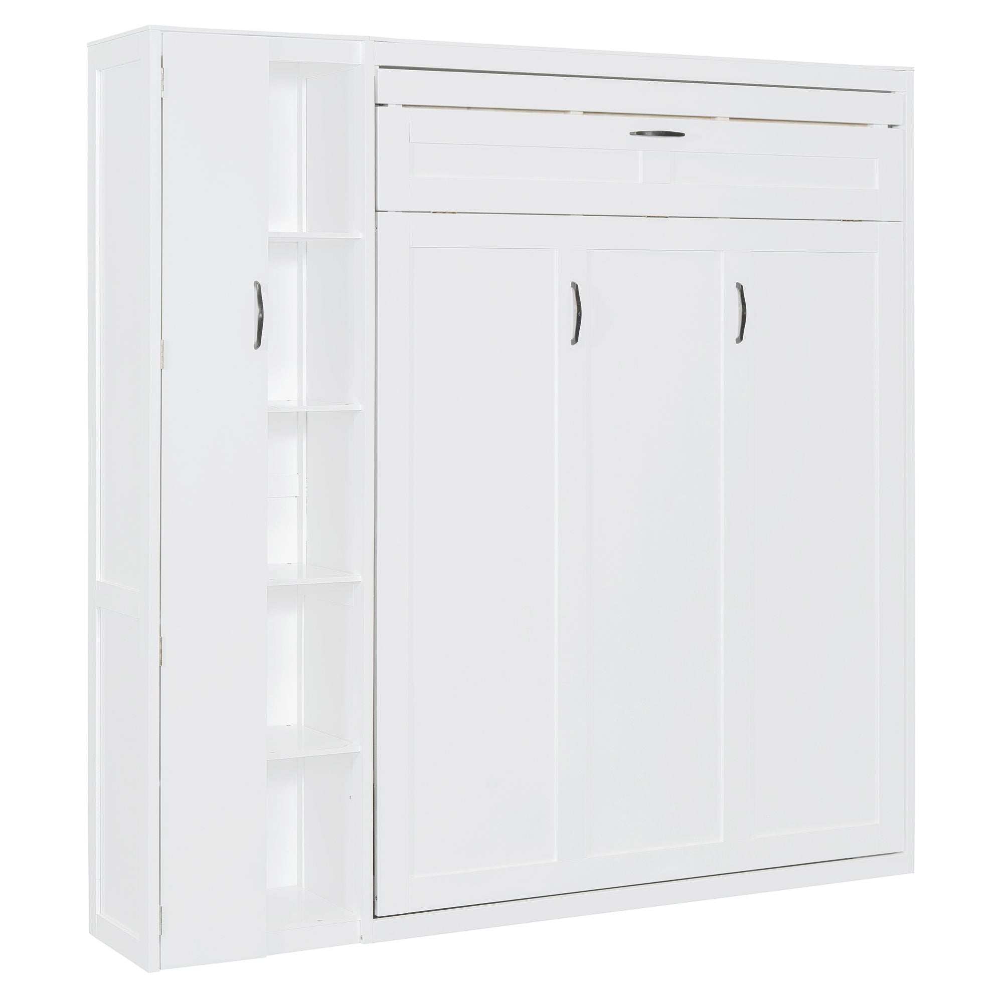 Murphy Wall Bed With Shelves, Wardrobe And LED Lights