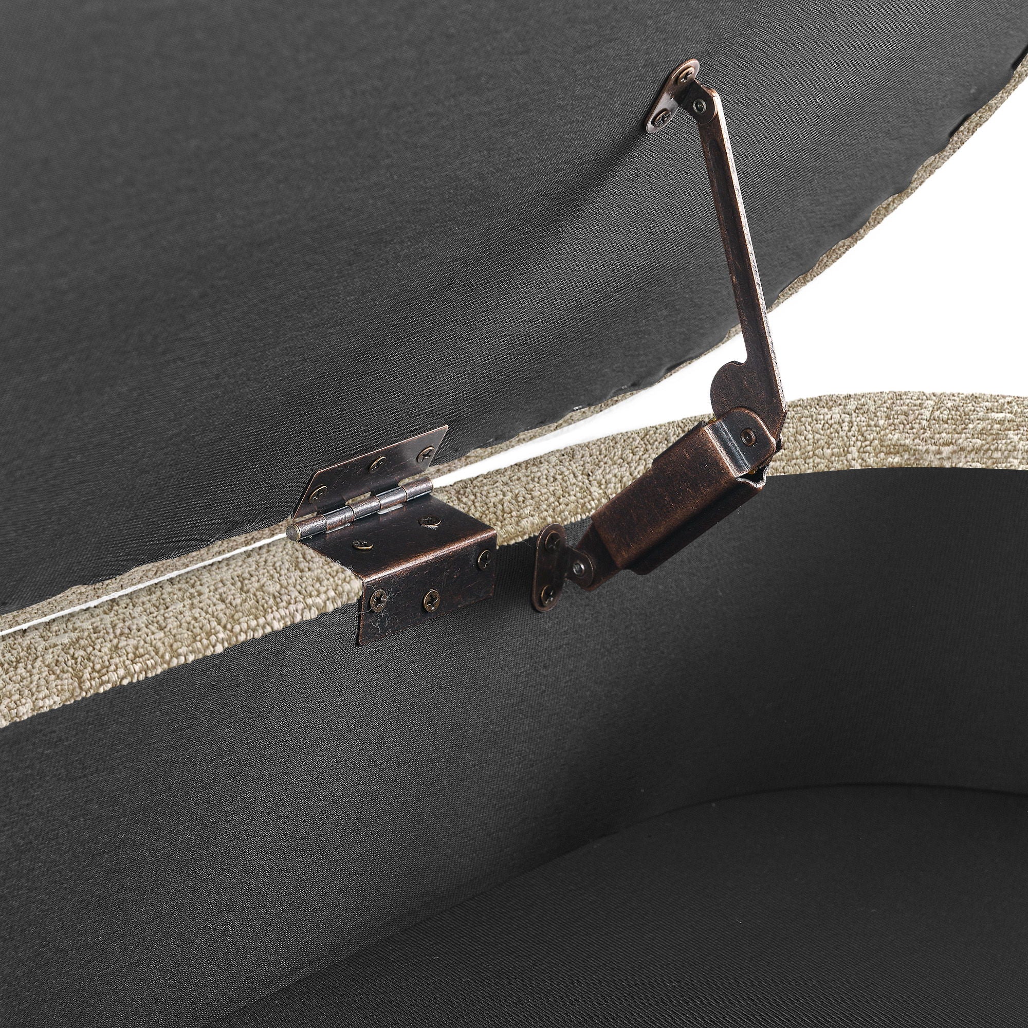 Modern Ottoman Oval Storage Bench With Rubber Wood Legs