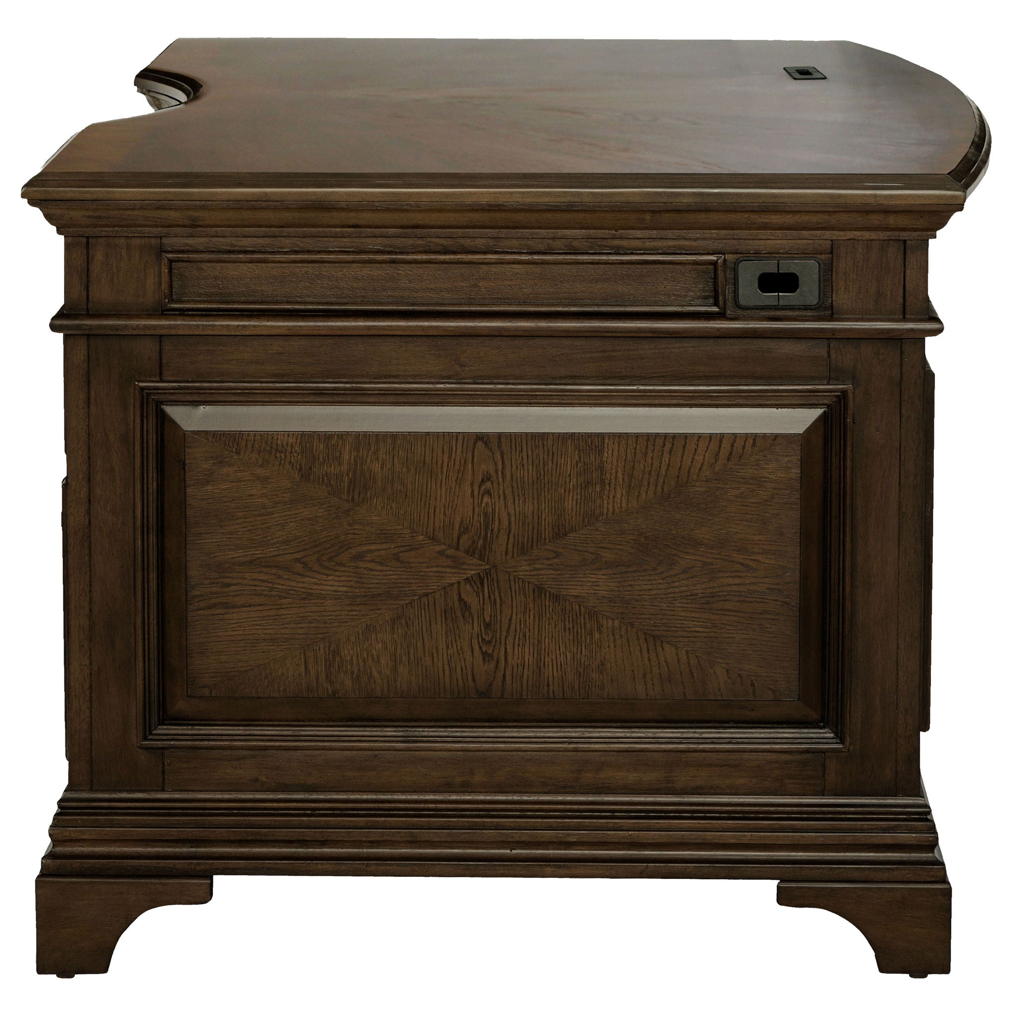 Stigham - 7 Drawer Executive Desk With Lockable File Cabinets - Oak