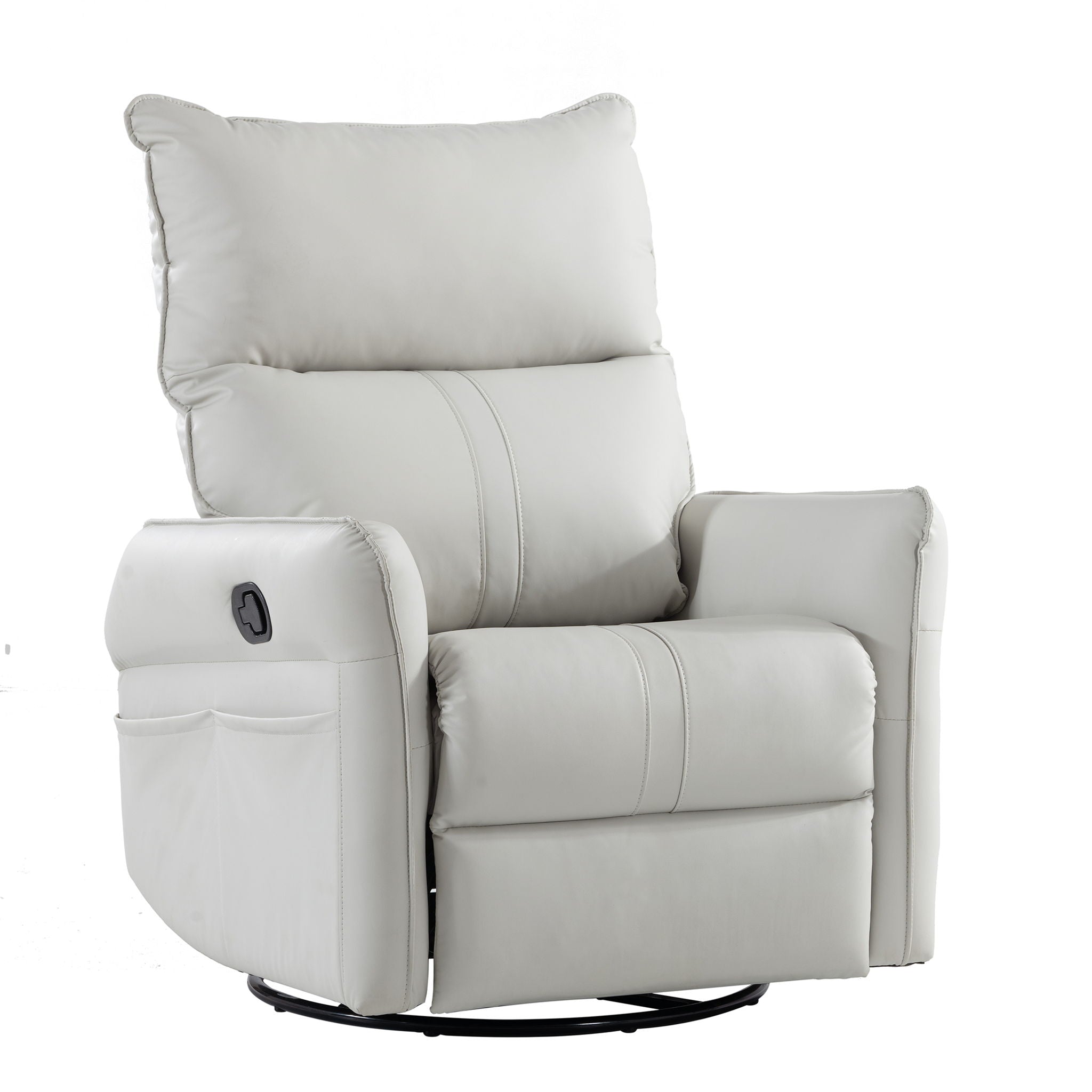 360° Modern Small Rocking Swivel Recliner Chair With Side Pocket