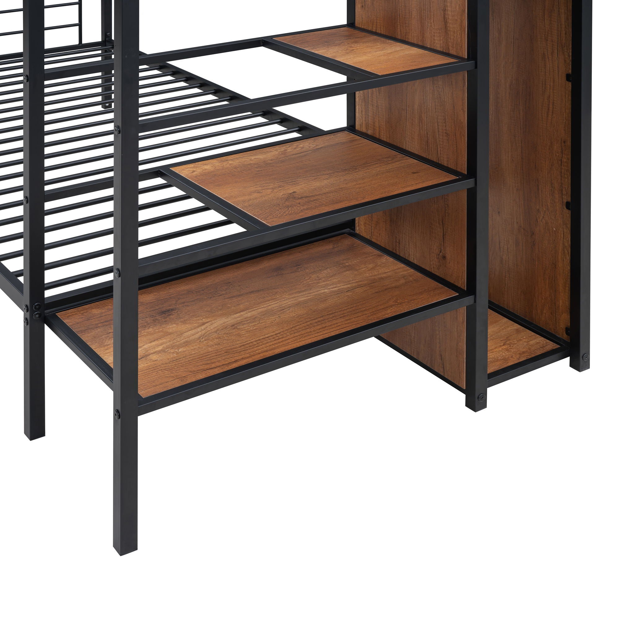 Bunk Bed With Lateral Storage Ladder And Wardrobe