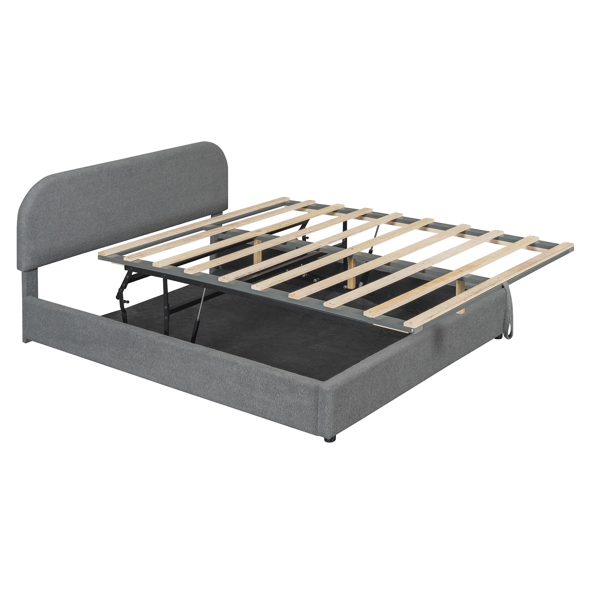 Upholstered Platform Bed With Hydraulic Storage System