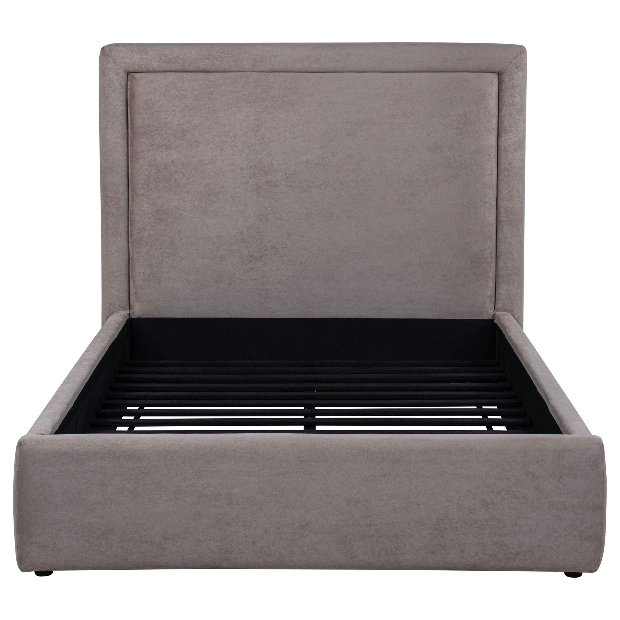Lawson 54-inch Upholstered Full Panel Platform Bed Mushroom