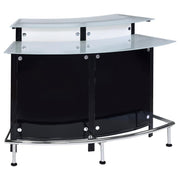 Keystone - Curved Glass Top Home Bar Wine Cabinet - Black