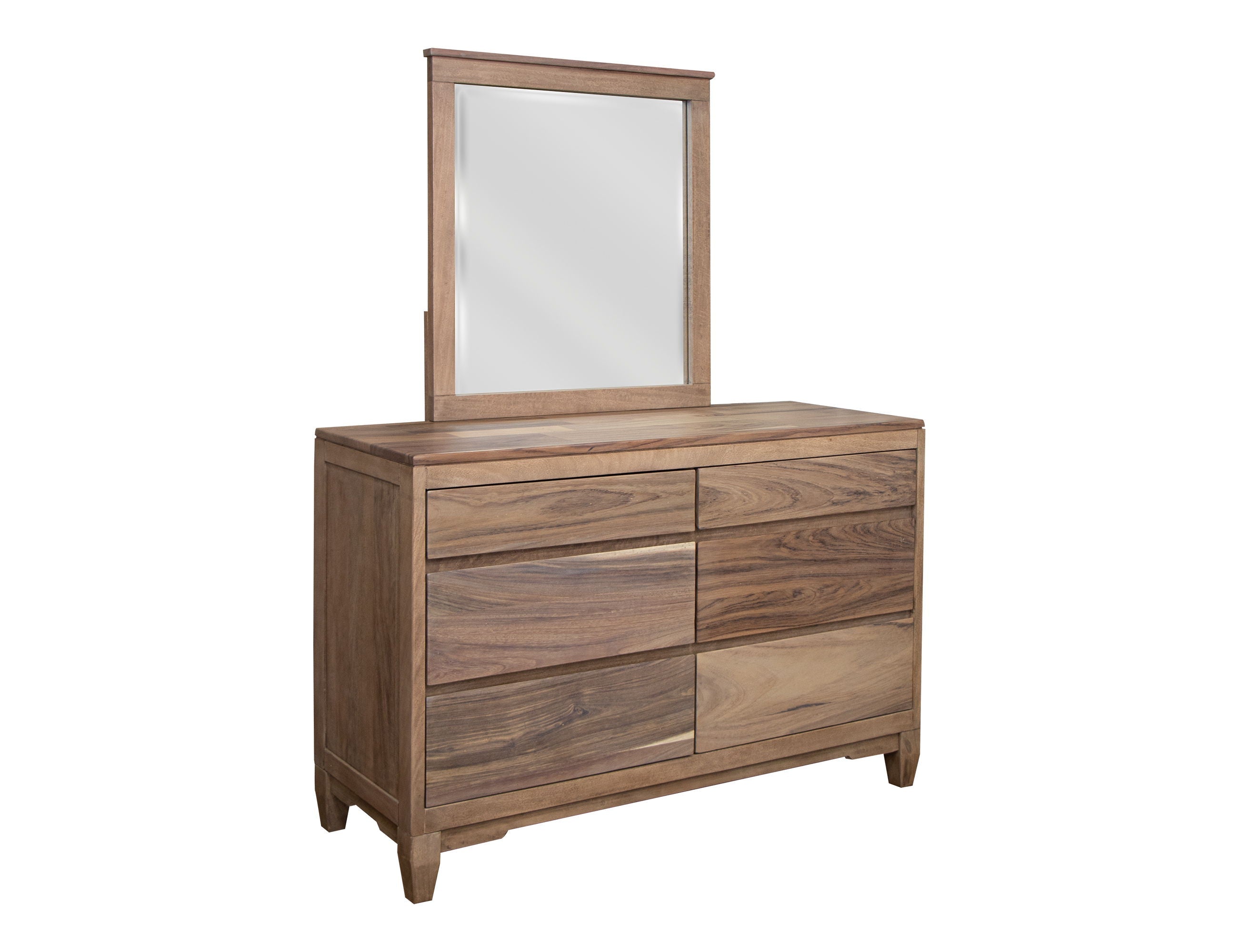 International Furniture Direct Parota Nova - 6 Drawers Dresser - Brown Cappuccino | Meri Furniture