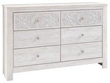 Paxberry - Whitewash - Six Drawer Dresser - Medallion Drawer Pulls