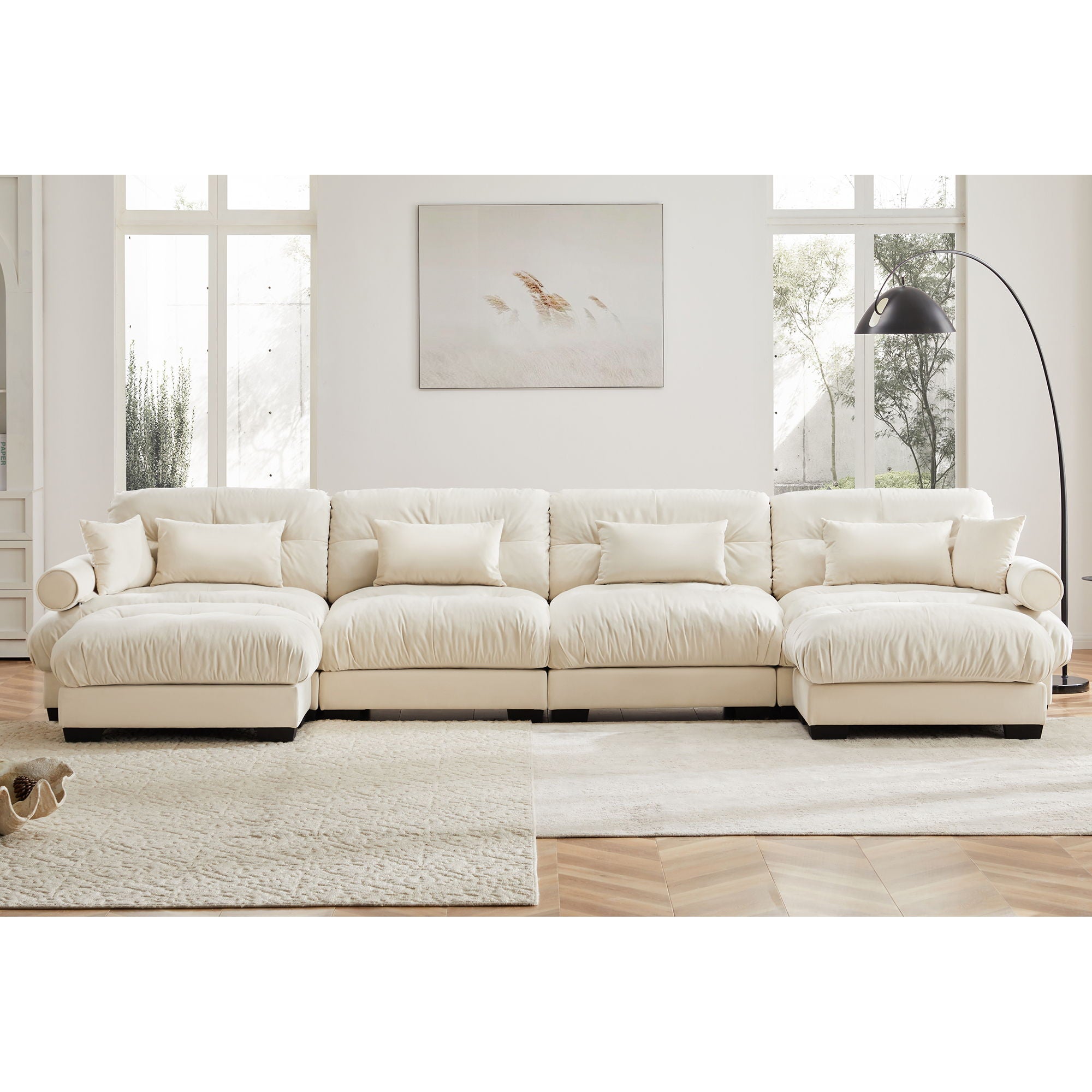 Super Comfort Oversized Modular Sectional Sofa With Movable Ottoman