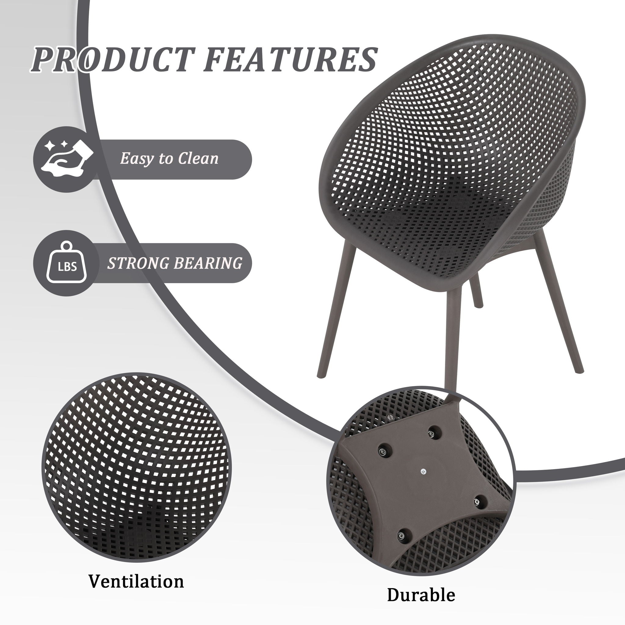 4 Pack Lounge Chair Set With Long Table