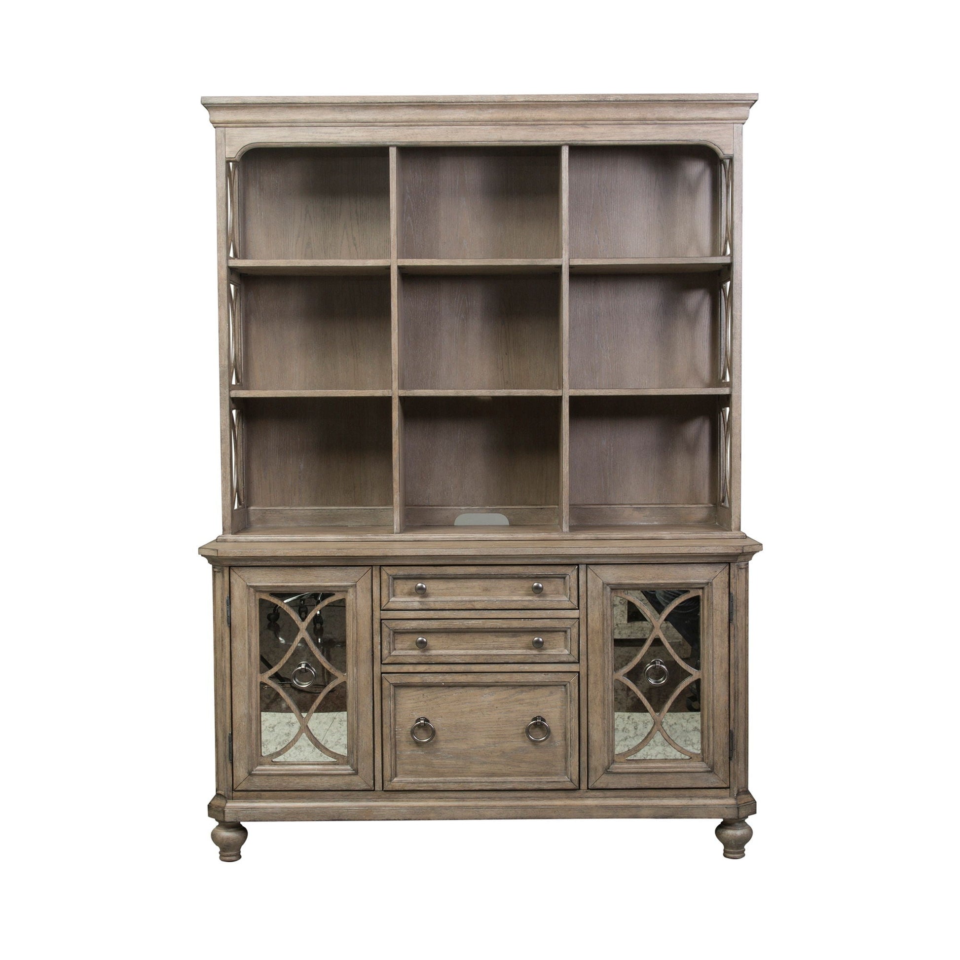 Liberty Furniture Simply Elegant - 3 Piece Home Offi Set (Desk & Hutch Set) - Light Brown | Meri Furniture