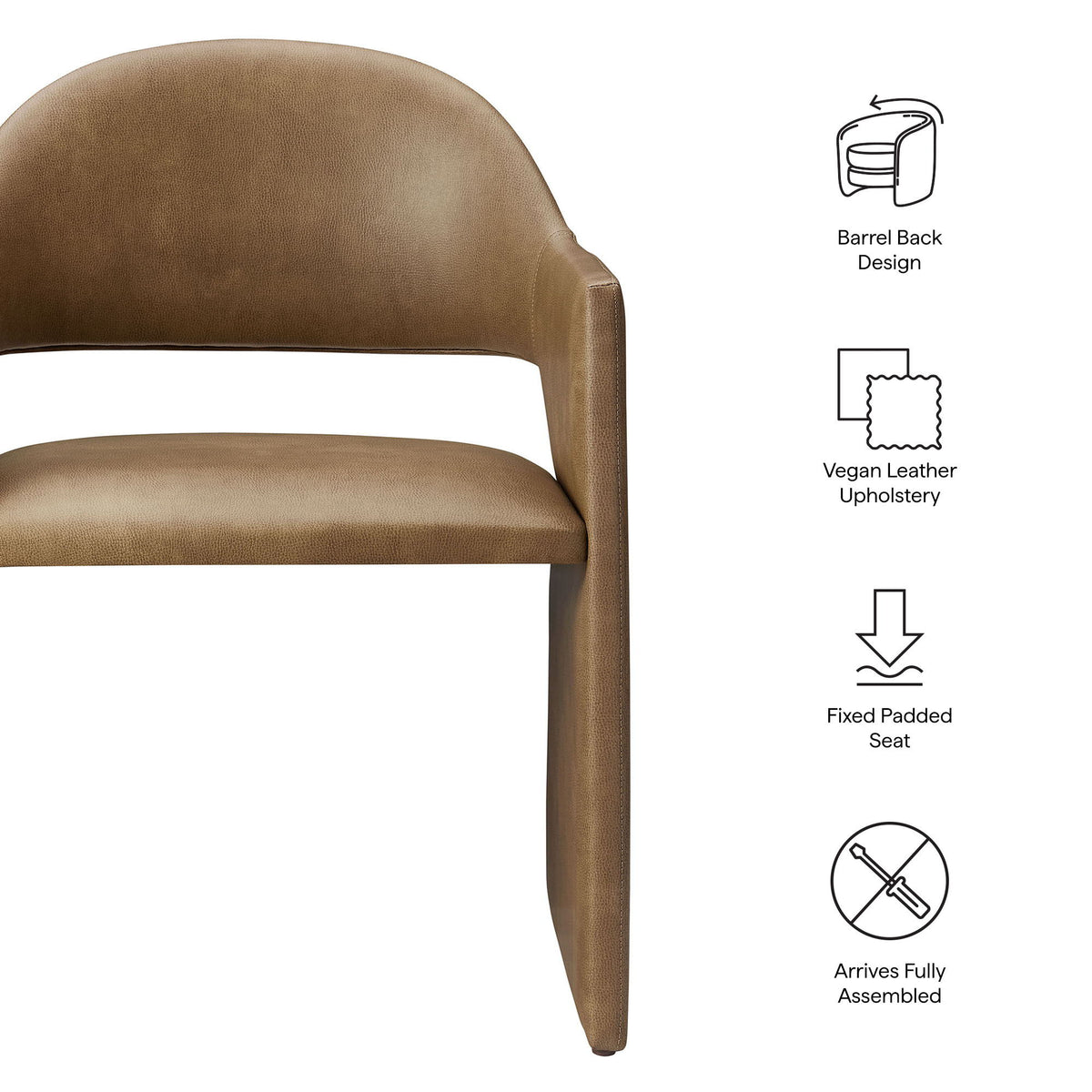 Talia Vegan Leather Dining Armchair by Modway