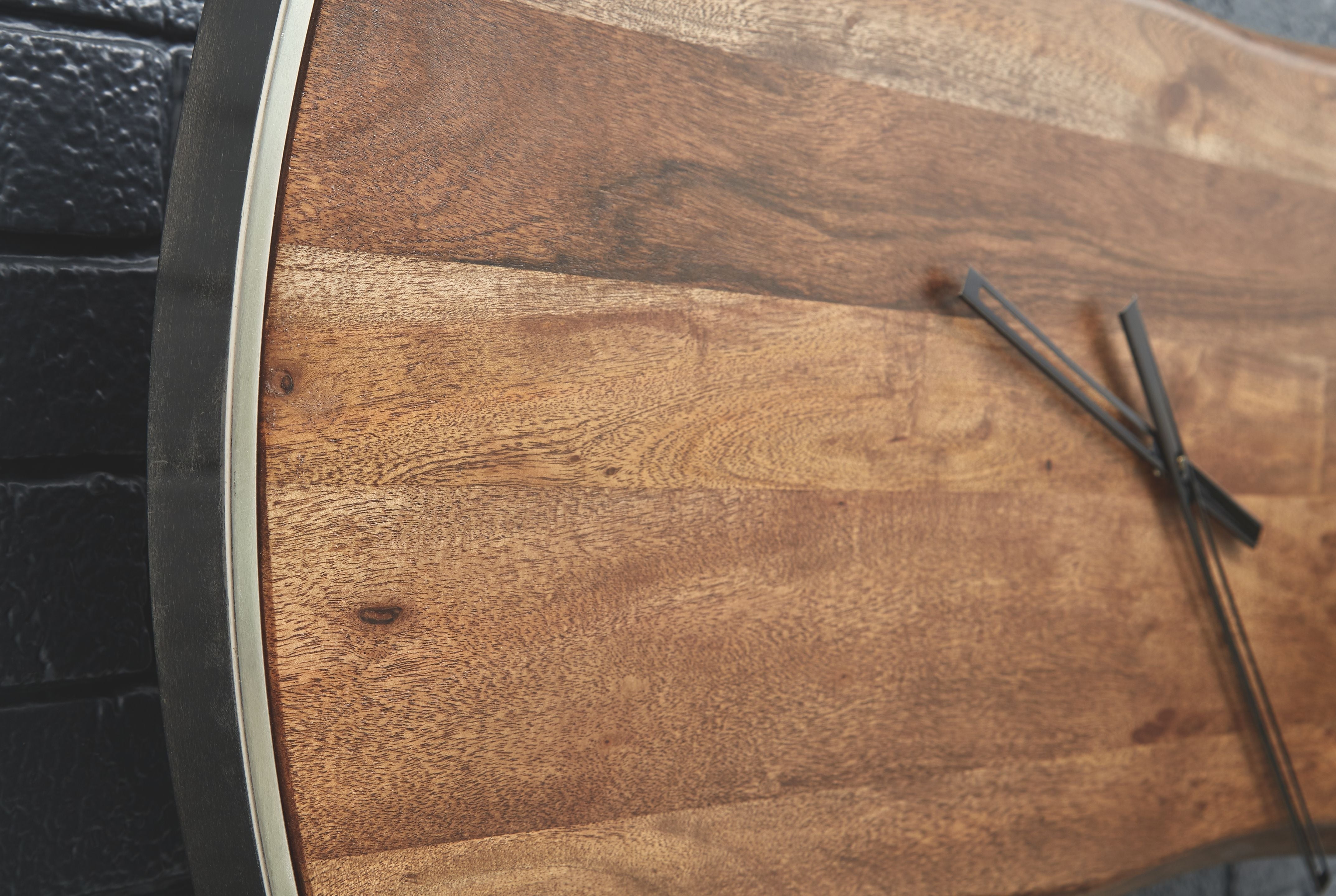 Ashley Furniture Panchali - Brown / Silver Finish - Wall Clock | Meri Furniture
