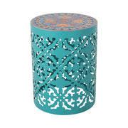 Airy - Outdoor Side Table With Lace Cut Design And Metal Frame