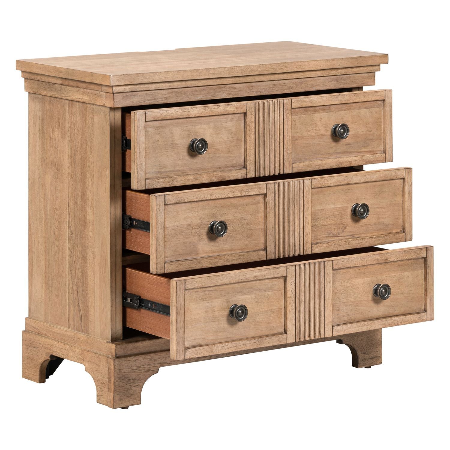 Haven Hills - Bedside Chest With Charging Station - Camel Beige