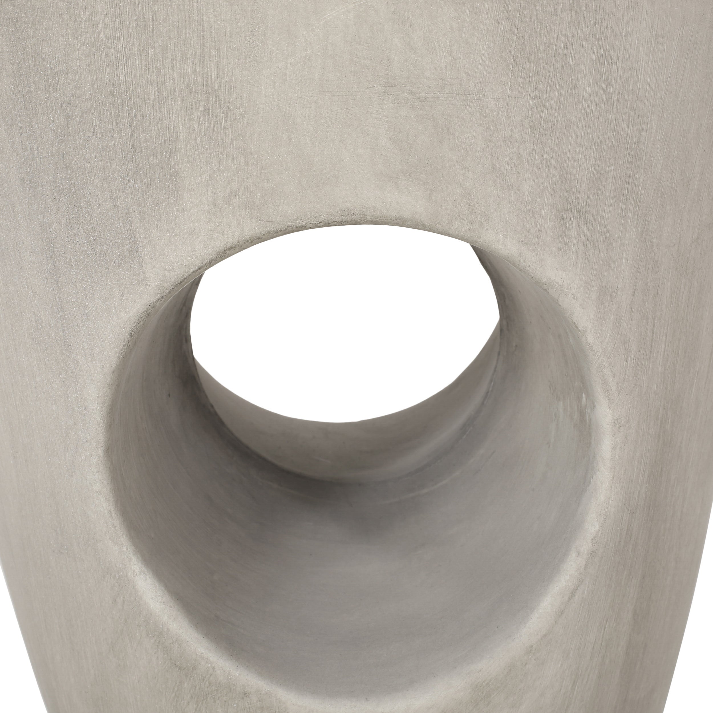 Modern Minimalist Outdoor or Indoor Side Table with Sculptural Hollow Design