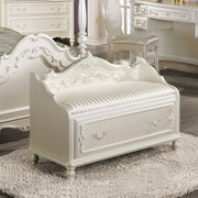 ACME Pearl - Bench With Storage - Pearl White | Meri Furniture