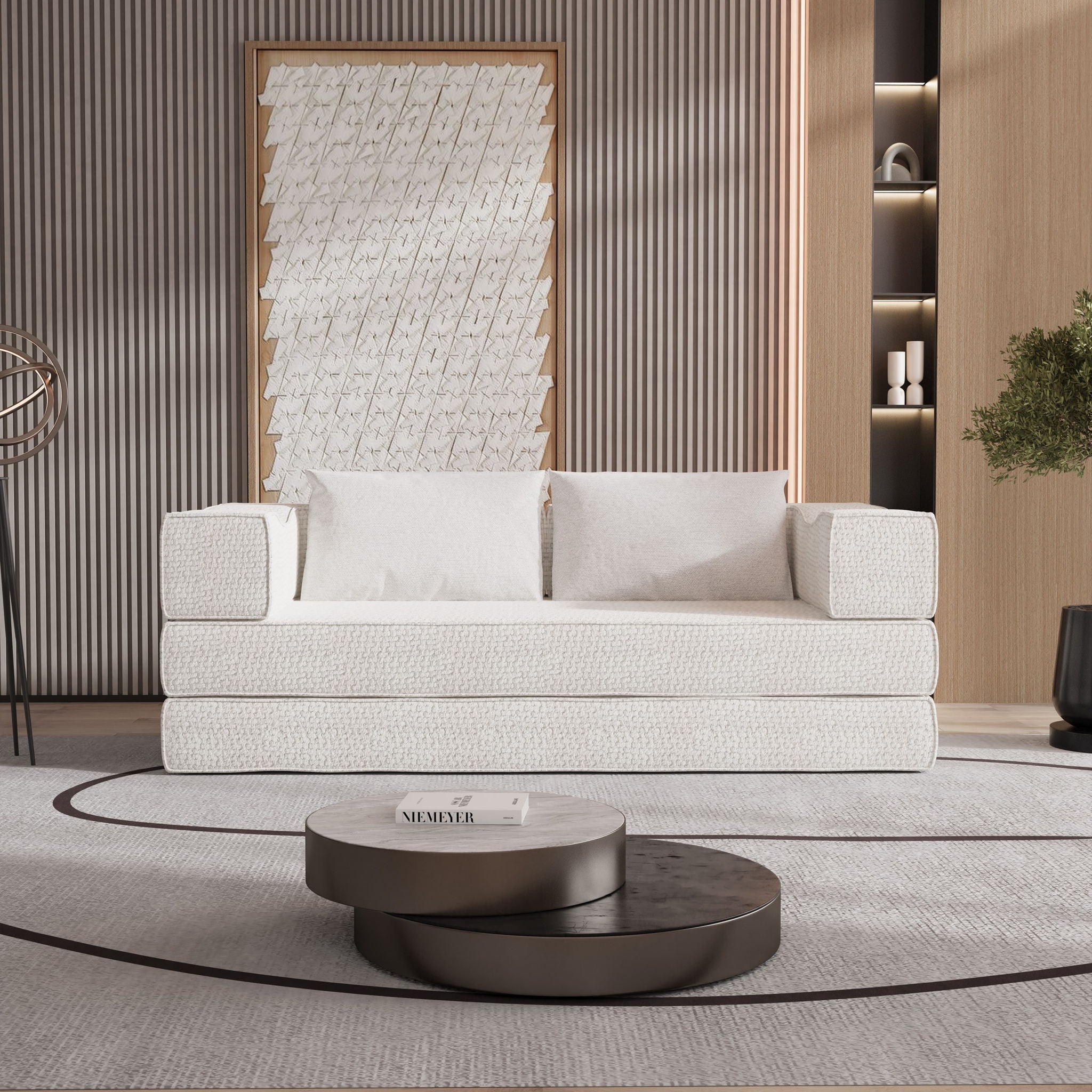 3 Seat Folding Floor Couch & King Size Bed Mattress