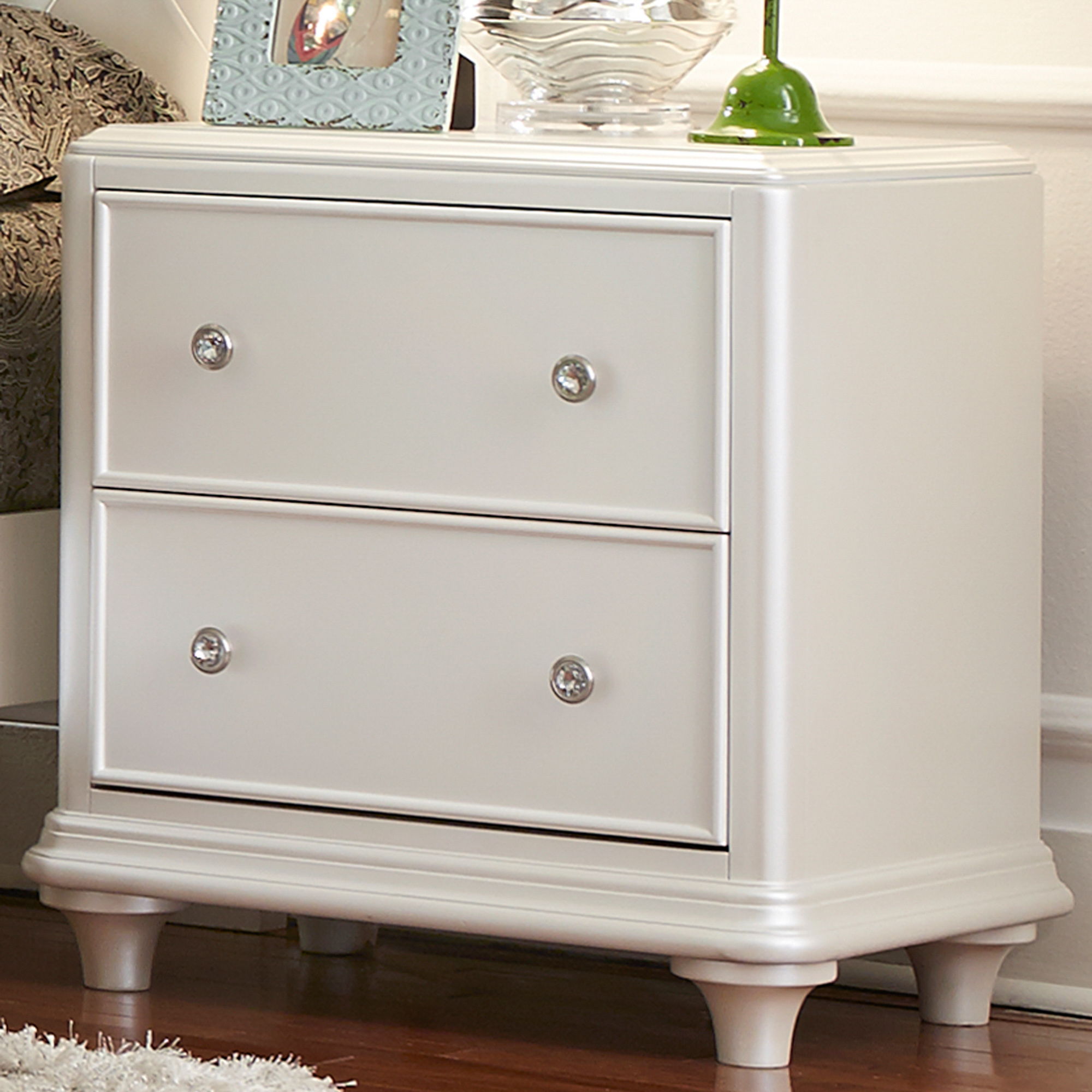 Liberty Furniture Stardust - 2 Drawer Nightstand - White | Meri Furniture