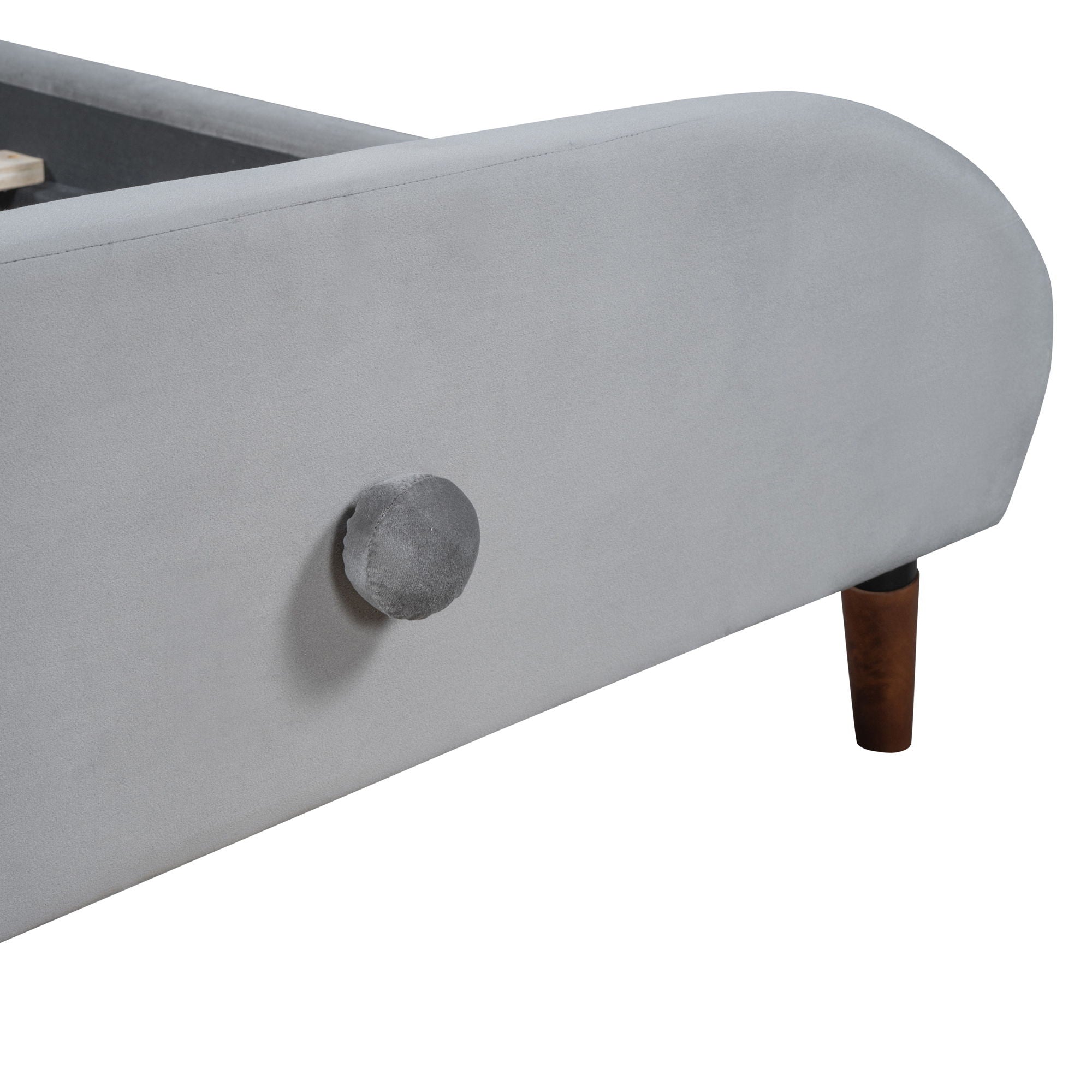 Upholstered Platform Bed With Sheep Shaped Headboard