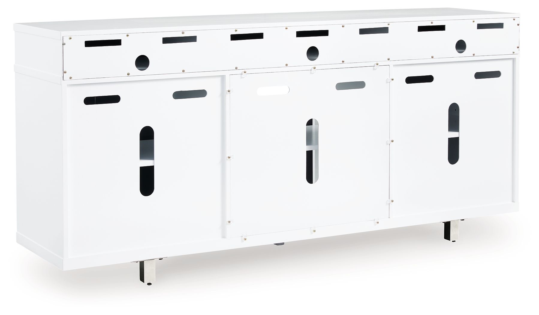 Gardoni - XL TV Stand With Fireplace Option - White / Black