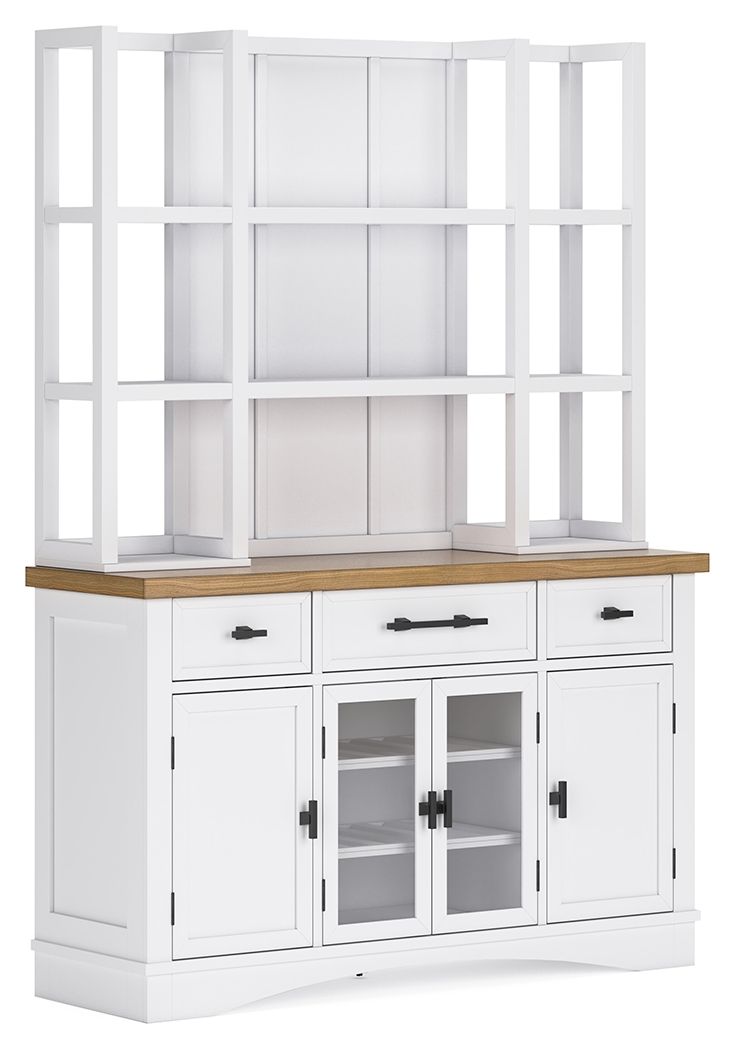 Signature Design by Ashley® Ashbryn - White / Natural - Dining Server And Hutch | Meri Furniture