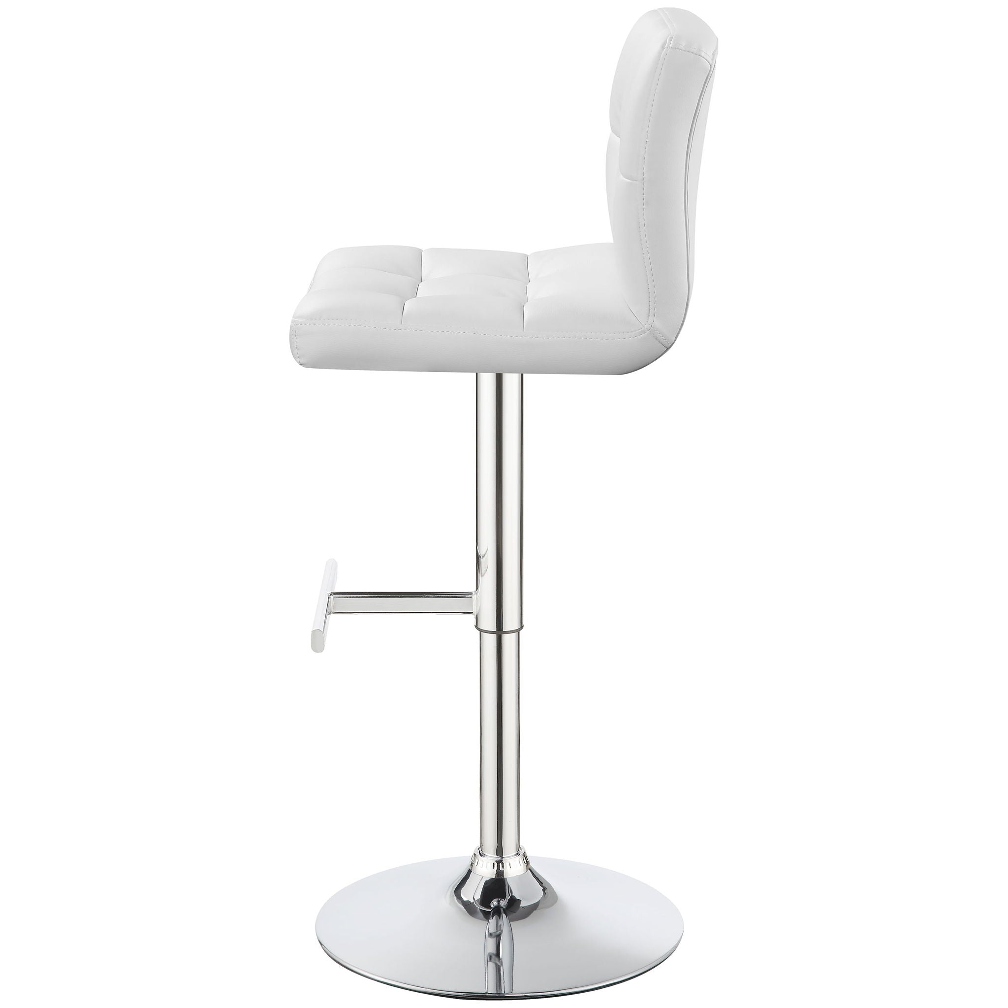 Lenny - Upholstered Adjustable Bar Stool (Set of 2) - White