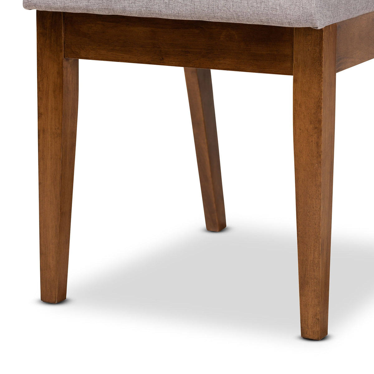 Rosa Modern and Contemporary Grey Fabric Upholstered and Walnut Brown Finished Wood 7-Piece Dining Set