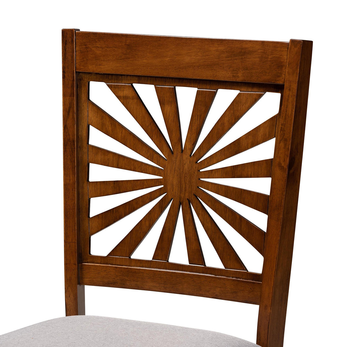 Olympia Modern Grey Fabric and Walnut Brown Finished Wood 6-Piece Dining Set