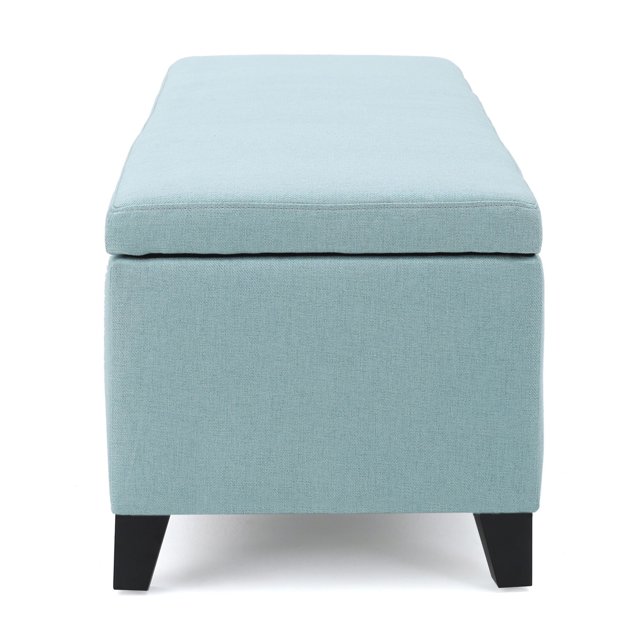Contemporary Storage Ottoman Bench With Polyester Upholstery