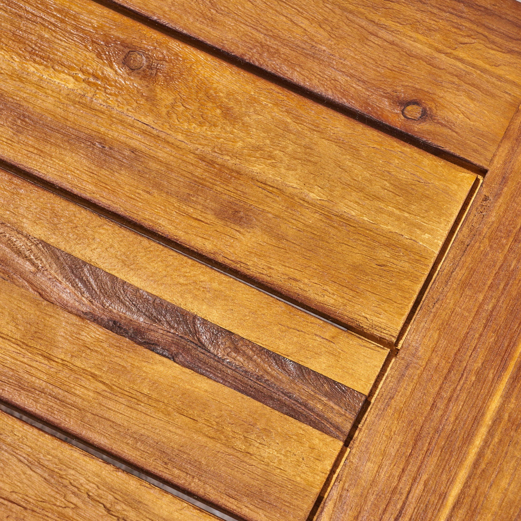 Carlisle - Industrial Coffee Table With And Slat Panel Design - Natural