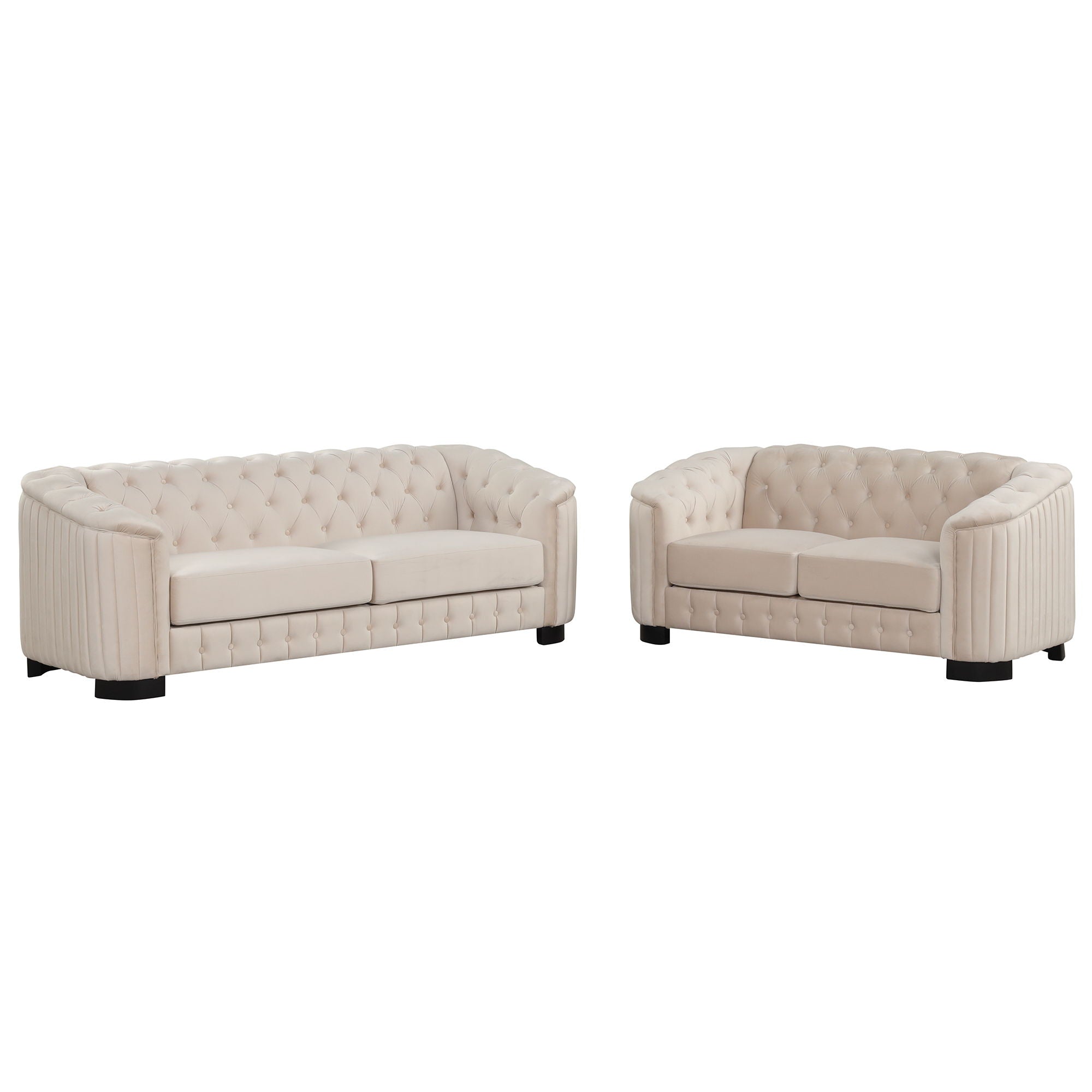 Upholstered 3 Piece Sofa Set With Legs